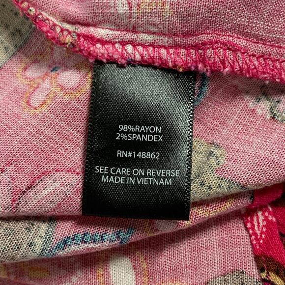 Torrid 3X Midi Rayon Slub Button Front Tie Dress Leopard Pink *flaw - Picture 8 of 10